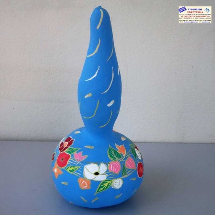 Κολοκύθα διακοσμητική - Μπλε με λουλούδια χειροτεχνία Κολοκύθα διακοσμητική - Μπλε με λουλούδια χειροτεχνία