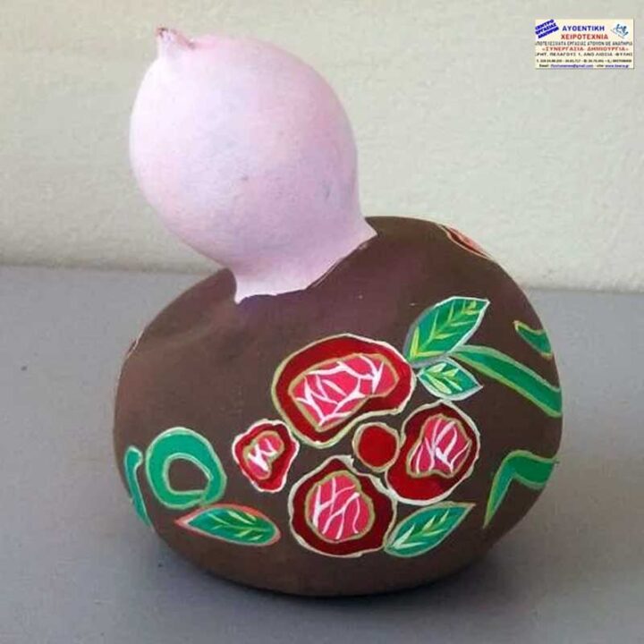 Κολοκύθα διακοσμητική με Κόκκινα Λουλούδια χειροτεχνία Κολοκύθα διακοσμητική με Κόκκινα Λουλούδια χειροτεχνία