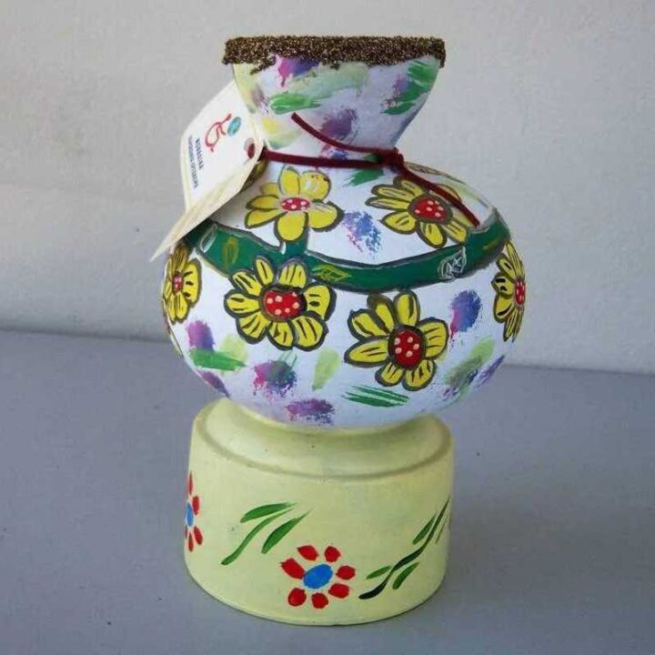 Κολοκύθα διακοσμητική – Κίτρινα λουλούδια χειροτεχνία Κολοκύθα διακοσμητική – Κίτρινα λουλούδια χειροτεχνία