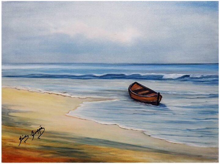 Βάρκα – Πίνακας σε καμβά ζωγραφισμένος στο χέρι Βάρκα – Πίνακας σε καμβά ζωγραφισμένος στο χέρι