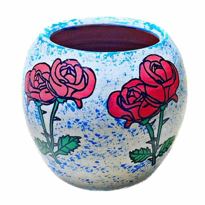 Κεραμική γλάστρα τριαντάφυλλα - Δια χειρός Κεραμική γλάστρα τριαντάφυλλα - Δια χειρός